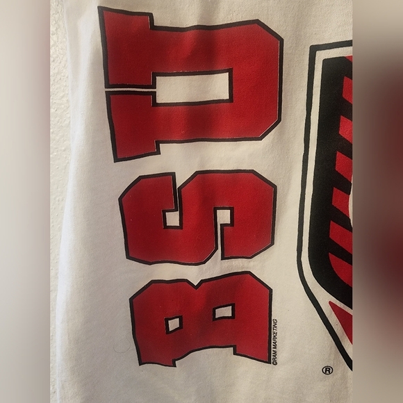 Ramblers Mens Ball State University Cardinals T-Shirt Short Sleeve White Size S - Picture 3 of 7